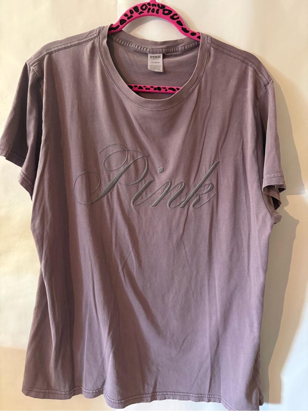 PINK Victoria's Secret Lavender Crewneck Logo Tee